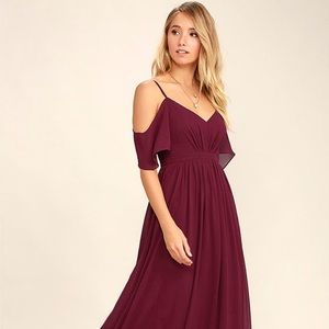 Lulu’s Wine Red / Burgundy Maxi Dress Bridesmaids